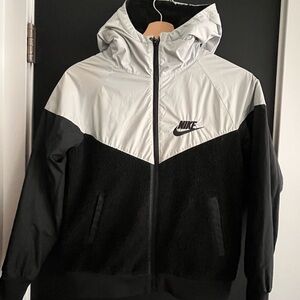 NIKE Black and Gray Youth Hooded Jacket